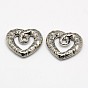 304 Stainless Steel Textured Pendants, Bumpy, Hammered Heart, 19x21x4mm, Hole: 2x3mm