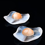 Poached Egg Shape Natural Selenite Figurines, Reiki Energy Stone Display Decorations, for Home Feng Shui Ornament