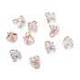 Brass Clear Cubic Zirconia Charms, Long-Lasting Plated, Diamond
