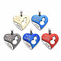 Pendentifs en alliage, avec strass cristal, sans cadmium et sans nickel et sans plomb, coeur avec l'amour des mots
