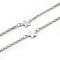 304 Stainless Steel Cable Chains, with 201 Stainless Steel Star Links, Soldered, with Spool