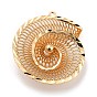 Rack Plating Brass Hollow Pendants, Conch Charm
