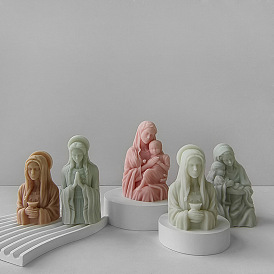 Virgin Mary Goddess Statue Candle Silicone Molds, For DIY Candle Making