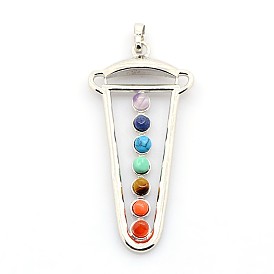Chakra millésime bijoux en laiton pierres précieuses gros pendentifs, triangle, platine