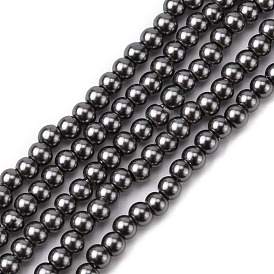 Perles de verre écologiques, nacré, ronde