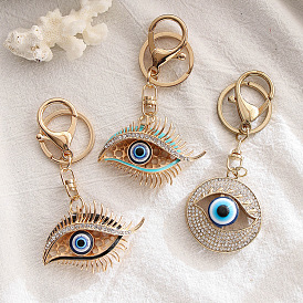 Creative blue eyes bag ornaments devil eye key chain pendant metal trinkets