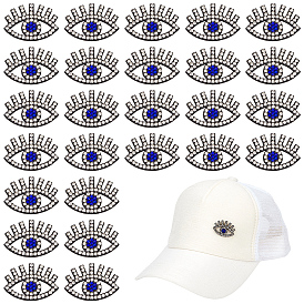 50Pcs Evil Eye Felt Sew on Patches, Appliques, with Rhinestone Beads