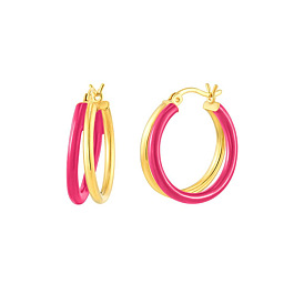 Bold and Chic Double Layered Cross Ear Cuff with Striking Color Contrast - Cool Girl Earrings