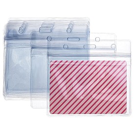 Gorgecraft Waterproof Type PVC Card Protector, ID Card Name Tag Badge Cards Holder, with Resealable Zip, Rectangle