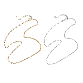 304 ожерелья из витой цепочки-скрепки из нержавеющей стали