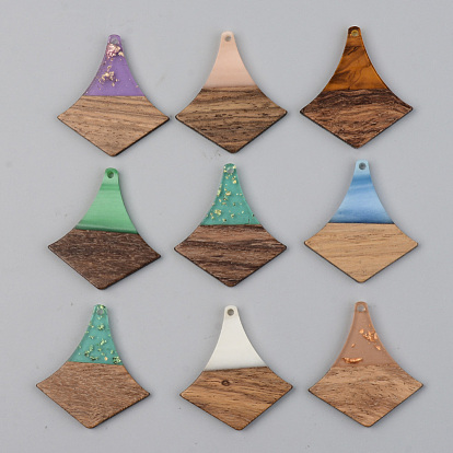 Resin & Walnut Wood Pendants, Arrows,