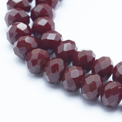 Faceted Rondelle Glass Beads Strands