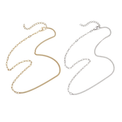 304 ожерелья из витой цепочки-скрепки из нержавеющей стали