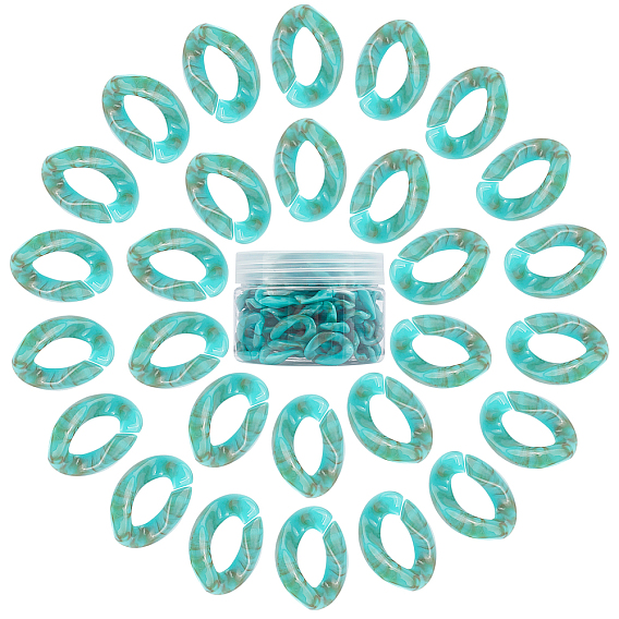 Акриловые связей кольца, разъемы для быстрой связи, для изготовления бордюрных цепей, Стиль имитация драгоценных камней, твист