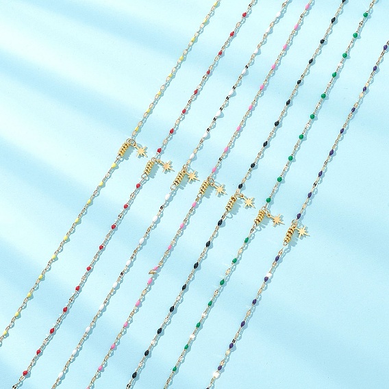 7 шт. 7 цветные подвески в виде звезд 304 цепочки из нержавеющей стали с цветной эмалью, разноцветные