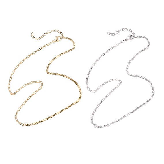 304 ожерелья из витой цепочки-скрепки из нержавеющей стали