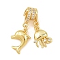 Латунные микропаве прозрачные подвески с фианитом, дельфины с подвесками в виде медуз, без кадмия и без свинца, стойки покрытие, долговечный