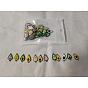 60Pcs 12 Colors Alloy Enamel Connector Charms, Avocado Links, Platinum