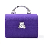 Lady Bag with Bear Shape Velvet Jewelry Boxes, Portable Jewelry Box Organizer Storage Case, for Ring Earrings Necklace
