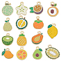 60piezas 15 estilos de dijes de esmalte de aleación de frutas, la luz de oro