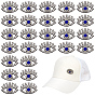 50Pcs Evil Eye Felt Sew on Patches, Appliques, with Rhinestone Beads
