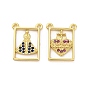 Латунные микро проложить кубического циркония подвески, прямоугольник амулеты, стойки покрытие, прочное покрытие, без кадмия и без свинца