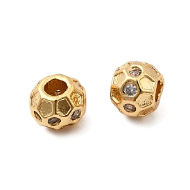 Латунные микропаве из прозрачного кубического циркония, футбол, без никеля 