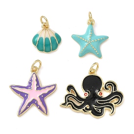 Латунь эмаль подвески, с целью перехода в кольце, реальный 18 k позолоченный