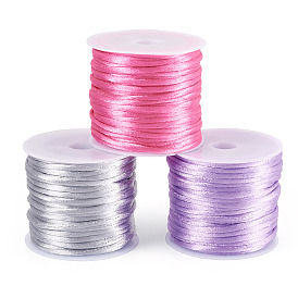 3 рулоны 3 цвета нейлоновый атласный шнур, бисероплетение, для китайского вязания, изготовление ювелирных изделий