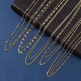 304 двухслойные ожерелья из нержавеющей стали для женщин, ионное покрытие (ip)