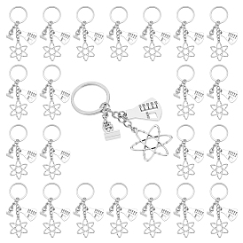 24шт. брелки из сплава, с железными кольцами, цветок