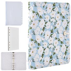 Блокноты в тканевой обложке, с прозрачным ПВХ-карманом для вкладышей с отверстиями