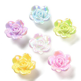 UV Plating Acrylic Beads, Flower