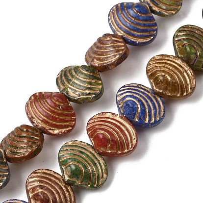 Выпечка краска бисер пряди, золотой металл обвитыми, формы раковины