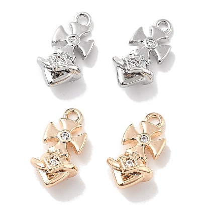 Подвески из прозрачного кубического циркония с микропейвом, без кадмия, без никеля и без свинца, крест прелести