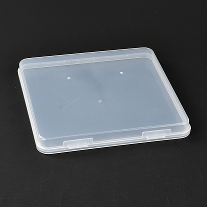 Square Polypropylene(PP) Plastic Boxes, Bead Storage Containers, with Hinged Lid
