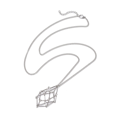 Мешочек для макраме из нержавеющей стали, пустой держатель для камней для изготовления ожерелий