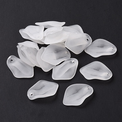 Transparent Acrylic Pendants, Frosted, Leaf