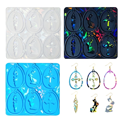 Easter Pendants DIY Food Grade Silicone Mold, Resin Casting Molds, for UV Resin, Epoxy Resin Craft Making