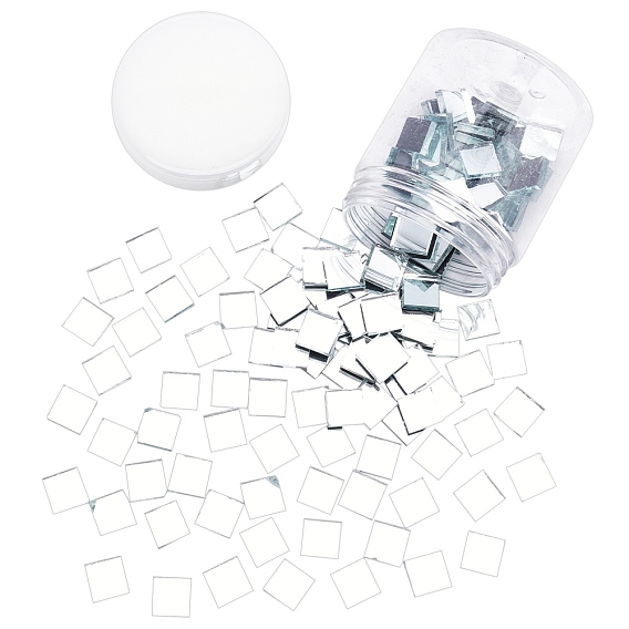 Mirror Glass Mosaic Tiles, for Home Decoration Crafts Jewelry Making, Square