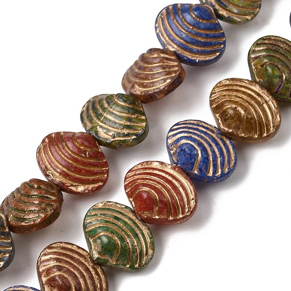 Выпечка краска бисер пряди, золотой металл обвитыми, формы раковины