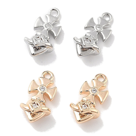 Подвески из прозрачного кубического циркония с микропейвом, без кадмия, без никеля и без свинца, крест прелести