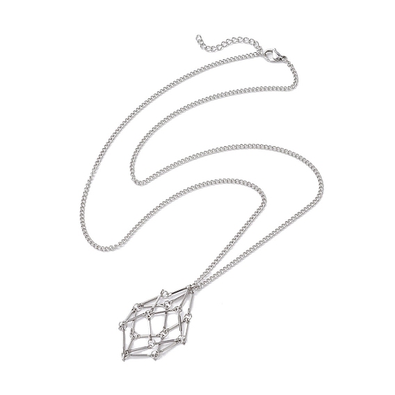 Мешочек для макраме из нержавеющей стали, пустой держатель для камней для изготовления ожерелий