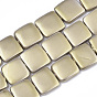 Spray Painted Natural Shell Pearl Beads Strands, Square