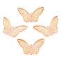 Прозрачные акриловые бусины, золотой металл обвитыми, бабочка