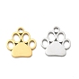 304 Stainless Steel Charms, Paw Print Charms