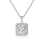 Simple Square Zirconia Ring Earrings Necklace Set in 925 Sterling Silver