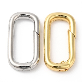 Brass Spring Gate Rings, Cadmium Free & Lead Free, Long-Lasting Plated, Rectangle