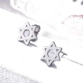 Stainless Steel Star Stud Earrings