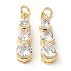 Латунные микропаве прозрачные подвески с фианитом, без кадмия и без свинца, долговечный, стойки покрытие, с целью перехода в кольце